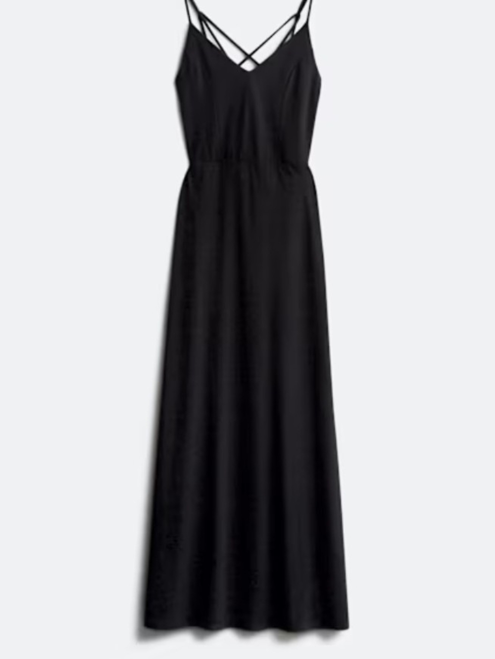 Market & Spruce Alisha Knit Black Crisscross Strap Maxi Dress
